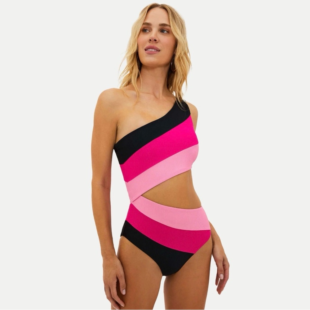 Beach Riot Pink and Black Swimsuit